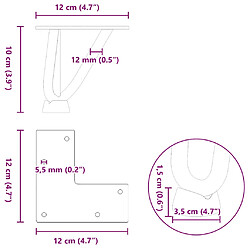 vidaXL Pieds de table en forme d'épingle à cheveux 4 pcs blanc 10 cm pas cher