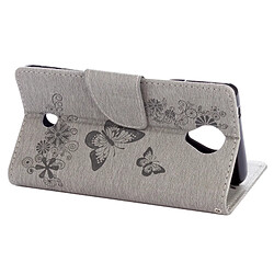 Wewoo Coque gris Wiko U Feel Butterflies Gaufrage étui en cuir flip horizontal avec support & Slots de cartes Portefeuille & Longe pas cher