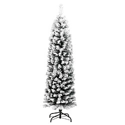 vidaXL Sapin de Noël artificiel mince flocon de neige vert 120 cm PVC