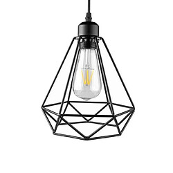 Stoex Lustre Suspension Cage en forme Diamant Lampe Plafonnier Corde Ajustable Luminaire pour Cuisine Couloir Bar Chambre