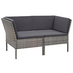 Avis Maison Chic Salon de jardin 6 pcs + coussins - Mobilier/Meubles de jardin - Table et chaises d'extérieur Résine tressée Gris -MN40579