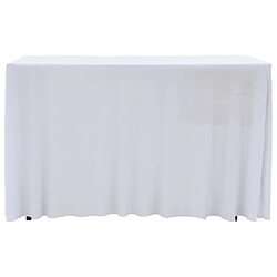 vidaXL Nappes élastiques de table avec jupon 2 pcs 120x60,5x74cm Blanc