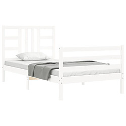 Avis Maison Chic Cadre/structure de lit et tête de lit pour adulte - Lit Moderne Chambre blanc 100x200 cm bois massif -MN43723