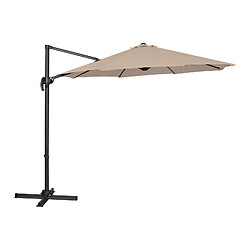 Helloshop26 Parasol déporté rond diamètre 300 cm inclinable et pivotant crème 14_0007586