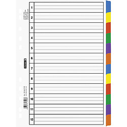 Baier schneider onglets &séparateur pour classeur à spirales format papier, 100% recyclé (vierge, 5 couleurs a4 298 x 225