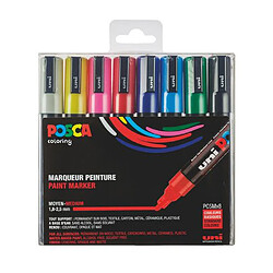 Marqueur Uni Ball Posca couleurs assorties pointe ogive 1,8 à 2,5 mm - Boîte de 8