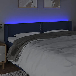 Avis vidaXL Tête de lit à LED Bleu 203x16x78/88 cm Tissu