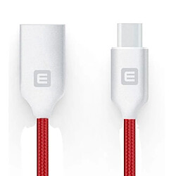 Evelatus TPC06 Connecteur en alliage de zinc tressé en nylon USB vers USB-C Câble de chargeur de données et PD 20 W 1 m Rouge