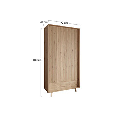 Acheter Bestmobilier Diego - armoire - bois - 92x180 cm