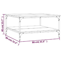 vidaXL Table basse chêne sonoma 80x80x40 cm bois d'ingénierie pas cher