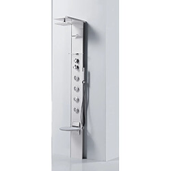 Colonne de douche blanche hydromassante NOVELLINI CASCATA 3 avec siège H 209 cm pas cher