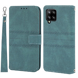 Etui en PU + TPU skin touch avec support vert noirâtre pour votre Samsung Galaxy A12