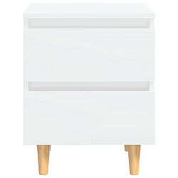 Avis Maison Chic Lot de 2 Tables de chevet en pin Tables de Nuit Blanc brillant 40x35x50 cm