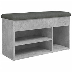 Decoshop26 Banc de rangement à chaussures gris béton 82 x 32 x 45,5 cm bois d'ingénierie gris DEC024905