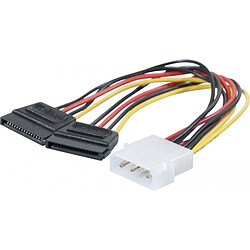 Abi Diffusion Adaptateur d alimentation Molex vers 2x SATA - 15 cm