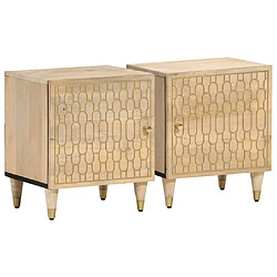 Maison Chic Lot de 2 Tables de chevet - Tables de Nuit 40x33x46 cm Bois de manguier solide