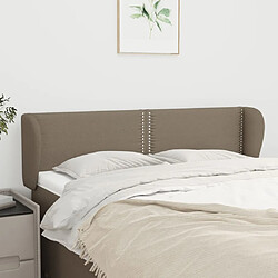 vidaXL Tête de lit avec oreilles Taupe 147x23x78/88 cm Tissu