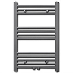 vidaXL Sèche-serviettes eau chaude à rails droits gris 500x764 mm