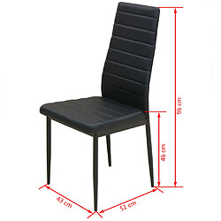 vidaXL Ensemble table et chaise de salle à manger 5 pièces noir pas cher