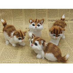 Beau Chat Réaliste Véritable Fourrure Animal à Fourrure Décor à La Maison Enfants Cadeaux 11 * 8cm