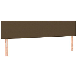 Maison Chic Lot de 2 Têtes de lit design pour chambre - Décoration de lit Marron Foncé 100x5x78/88 cm Tissu -MN22173