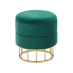 Beliani Pouf ELGIN Vert foncé Velours