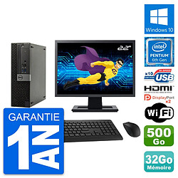 PC Dell 5040 SFF Ecran 22" G4400 RAM 32Go Disque Dur 500Go HDMI Windows 10 Wifi - Occasion