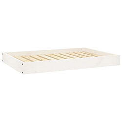 vidaXL Lit pour chien Blanc 91,5x64x9 cm Bois de pin solide