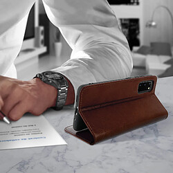 Acheter Avizar Étui Galaxy S20 Folio Cuir Véritable Porte cartes Support Vidéo - marron