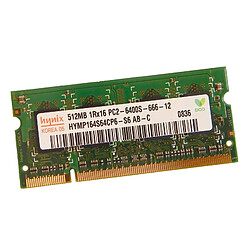 512Mo RAM PC Portable SODIMM HYNIX HYMP164S64CP6-S6 AB-C PC2-6400S 800MHz 1Rx16 - Occasion