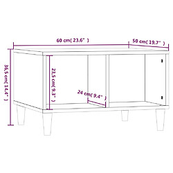 vidaXL Table basse Chêne fumé 60x50x36,5 cm Bois d'ingénierie pas cher