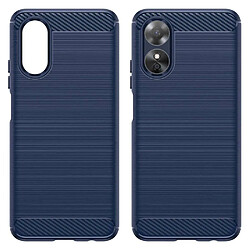 Acheter Htdmobiles Coque pour Oppo A17 - housse etui silicone gel carbone + film ecran - BLEU FONCE