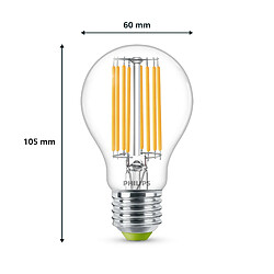 Avis Philips Classic LED Lampe mit 60W, E27 Sockel, Klar, White (3000K)