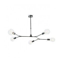 Luminaire Center Suspension Euphemia Noir satiné 5 ampoules 36cm