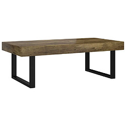 vidaXL Table basse Marron foncé et noir 120x60x40 cm MDF et fer