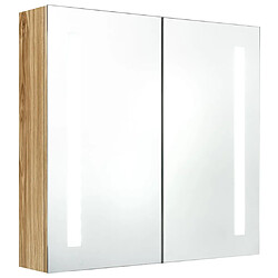 vidaXL Armoire de salle de bain à miroir LED Chêne 62x14x60 cm