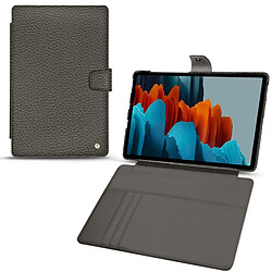 Housse cuir Samsung Galaxy Tab S7+ - Rabat portefeuille - Anthracite ( Pantone #41403c ) - NOREVE