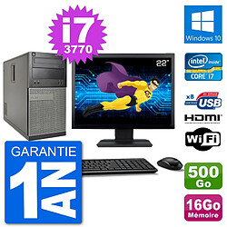 PC Dell 3010 MT Ecran 22" i7-3770 RAM 16Go Disque Dur 500Go HDMI Windows 10 Wifi - Occasion