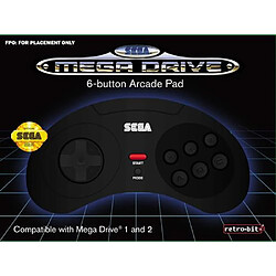 Just For Games Manette Retro bit Sega Megadrive 6 Noir