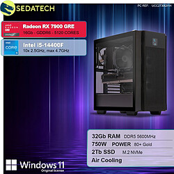 Sedatech Workstation ATX • Intel i5-14400F • RX 7900 GRE • 32Go DDR5 • 2To SSD M.2 • Windows 11