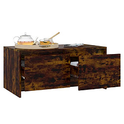 Avis vidaXL Table basse Chêne fumé 90x50x41,5 cm Bois d'ingénierie