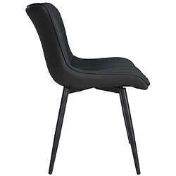 Avis Decoshop26 Chaise de salle à manger x1 coutures décoratives verticales avec pieds en métal noir assise en PVC noir 10_0002257