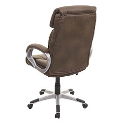 Acheter Decoshop26 Fauteuil chaise de bureau sur roulettes avec accoudoirs pivotant tissu aspect daim gris foncé 04_0001807