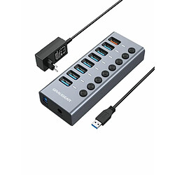 GRAUGEAR USB-HUB 7x USB 3.0 Ports + 1 USB Schnelllader retail