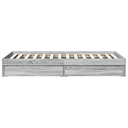 Acheter Vidaxl Cadre de lit et tiroirs sonoma gris 100x200cm bois d'ingénierie