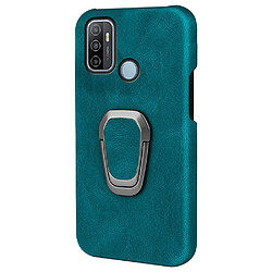 Coque en TPU + PU anti-chocs avec béquille, cyan pour votre Oppo A53(2020)/A32 (2020)