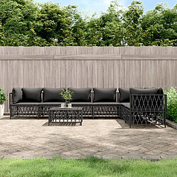 Maison Chic Salon de jardin 8 pcs + coussins - Mobilier/Meubles de jardin - Table et chaises d'extérieur anthracite acier -MN41179