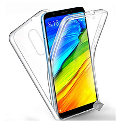 Htdmobiles Coque silicone gel fine 360 integrale pour Xiaomi Redmi 5 Plus + film ecran - TRANSPARENT