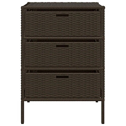 vidaXL Armoire de rangement de jardin marron 55x59x80cm résine tressée