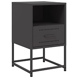 Acheter vidaXL Tables de chevet 2 pcs noir 36x39x60,5 cm acier